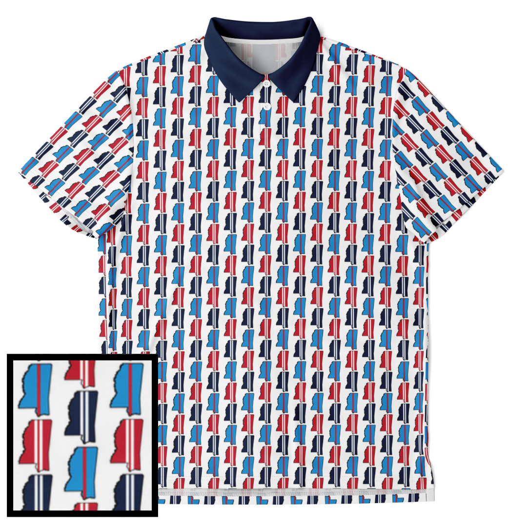 Oxford, Mississippi Print Golf Polo