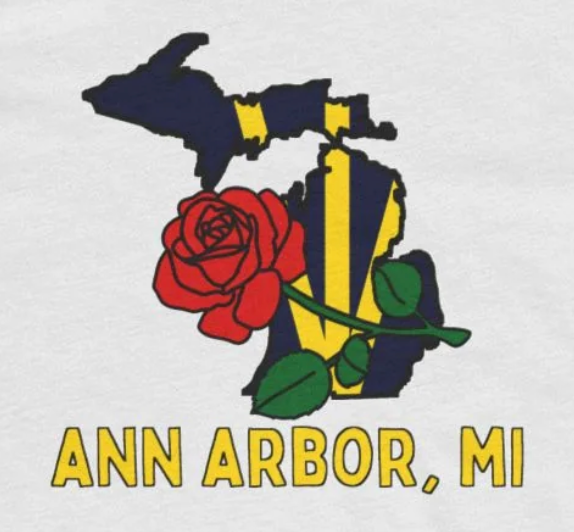 Ann Arbor, Michigan Rose T-Shirt